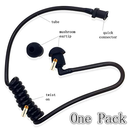 Lsgoodcare 20Pcs Replacement Covert Acoustic Air Coil Audio Tube Earbuds Black Compatible with Motorola Kenwood Icom Yaesu Acoustic Coil Tube Earpiece Headset - color: 20Pcs