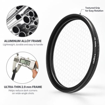 GREEN.L 40.5mm Star Filter Kit, 4/6/8 Point Rotatable Starburst Set - size: 40.5mm
