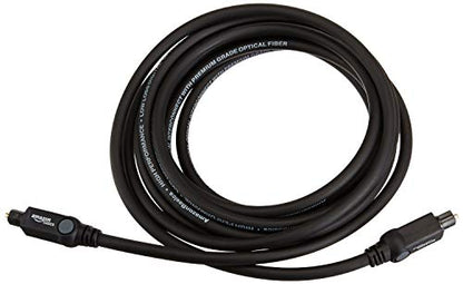 Amazon Basics Toslink Digital Optical Audio Fiber Optic Cable, Multi-Channel, for Sound Bar, Audio System, Home Theatre, Gold-Plated Connectors, 9.8 Foot, Black - size: 9.8 Feet