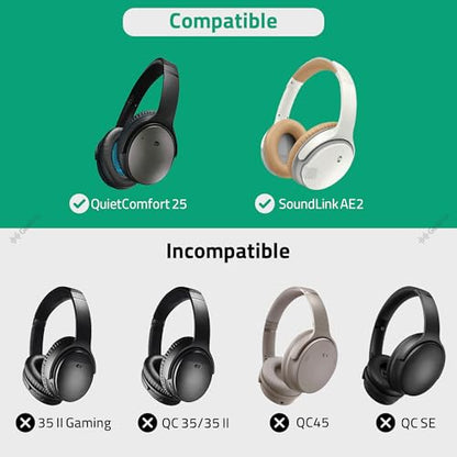 Geekria Protein Leather Headband Pad Compatible with Bose SoundLink AE2, QC25 (Do Not Fit Bose AE2) Headphones, Replacement Band Repair Part (Blue) - color: Blue