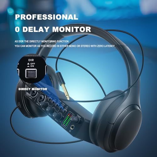 U204 USB Audio Interface for PC Computer Recording Music, 2x2 Guitar Audio Interface for Mac 32Bit/192kHz Podcasting Streaming for Vocalist Producer with 48V Phantom