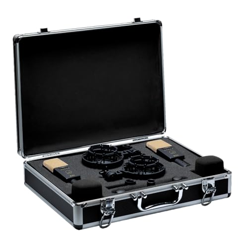 AKG Pro Audio C414 XLII Stereoset Large-Diaphragm, Vocal, Instrument Condenser Microphone, Multipattern, Live Sound or Studio, with Accessories, and Hard Case, Matched Pair. Black and Gold - style: C414 XLII Pair