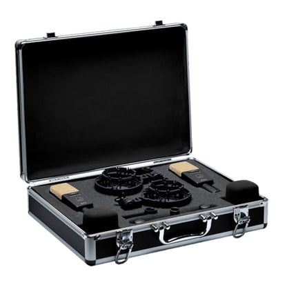 AKG Pro Audio C414 XLII Stereoset Large-Diaphragm, Vocal, Instrument Condenser Microphone, Multipattern, Live Sound or Studio, with Accessories, and Hard Case, Matched Pair. Black and Gold - style: C414 XLII Pair