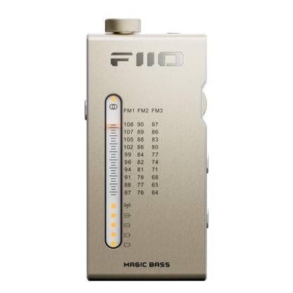 FiiO RR11 Portable HiFi FM Stereo Radio Receiver with Analog PVR Tuning, BASS+3D Sound Effects, 64MHz-108MHz (Titanium Gold) - color: Titanium Gold