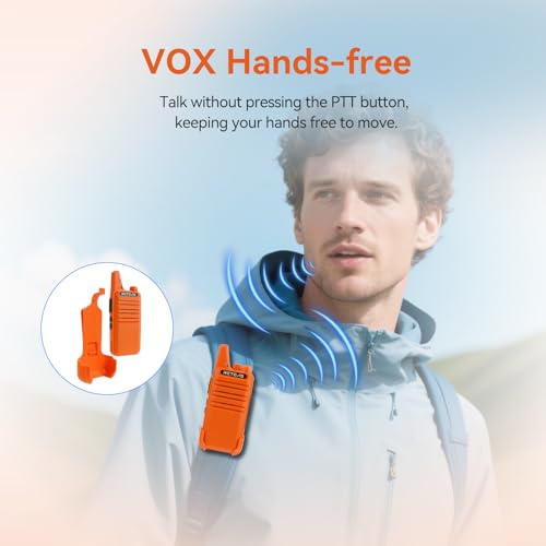 Retevis RT22 Walkie Talkies, Portable FRS Two Way Radio with Earpiece - color: Orange