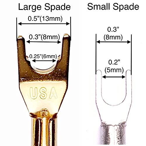 CNCESS Small Spade Fork to 1/4 in TS Speaker Adapter, 12AWG - size: Small Spade