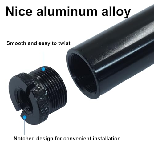 2 pcs Mic Stand Extension Tube, 5/8 Inch Aluminum Alloy | Microphone Boom Arm Extender with 2 Metal Adapters, Professional Recording Setup