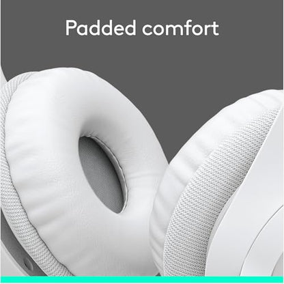 Logitech H390 Wired Headset PC/Laptop Stereo Headphones, USB-A, Off-White | Stereo Headphones for PC/Laptop, USB-A, In-Line Controls, Works with Chromebook - color: Off White, style: USB-A