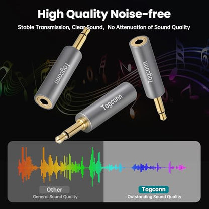 3.5mm 1/8Inch Stereo to Mono Audio Adapter 4 Pack, 1/8" TRS Stereo (Female) Jack to Mono (Male) Plug Headphone Accessories Converter Connector Gold-Plated Plugs & (Aluminum Shell) for Headphone, Radio - style: 4 Pack