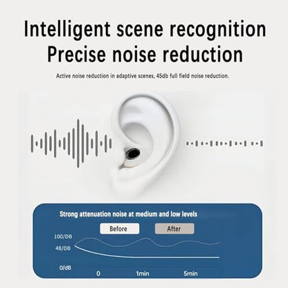 45dB Reusable Silicone Noise Reduction Ear Plugs | For Sleeping, Concerts, Airplane Travel, Side Sleepers, 6 Replacement Ear Tips, Obsidian Color