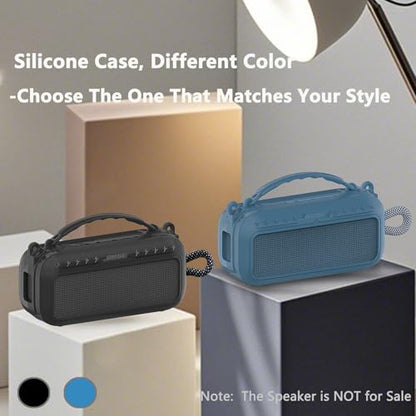 Silicone Cover Case for Bose SoundLink Plus Bluetooth Speaker | Soft Silicone Protective Case with Carrying Handle and Shoulder Strap, Shockproof and Anti-Scratch Cover (Blue Dusk) - color: Blue Dusk