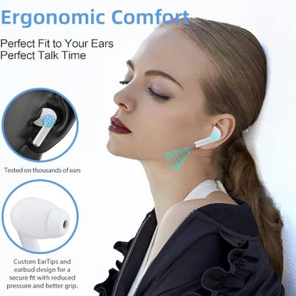 Bluetooth Headphones True Wireless Earbuds Active Noise Cancellation, IPX7 Waterproof in-Ear Ear Buds with Mic for TV Smart Phone Laptop Computer Sports