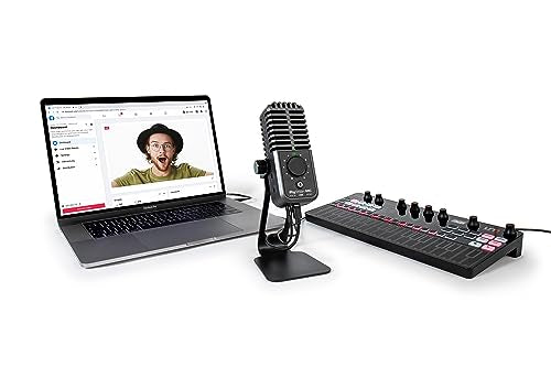 IK Multimedia iRig Stream Mic USB Condenser Microphone with Integrated Audio Interface -Podcast, Gaming for pc, Streaming Plus Audio Mixer