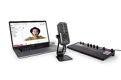 IK Multimedia iRig Stream Mic USB Condenser Microphone with Integrated Audio Interface -Podcast, Gaming for pc, Streaming Plus Audio Mixer