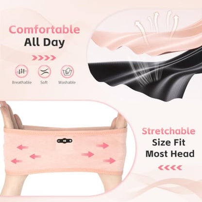 Sleep Headphones Bluetooth 6.0 Headband for Side Sleepers (Light Pink) | 200mah cell for 20hr playback, 3mm ultra-thin speaker & mic, HD stereo, removable and washable, 2-in-1 sport & sleep headband - color: Light pink