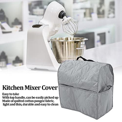 Kitchen Mixer Cover Carry Bag Premium Quilted Polyester Pongee Fabric Protective Dust Cover for Stand Mixers Blenders Storage 36cm x 36cm x 9.1in (Grey) - color: Gray