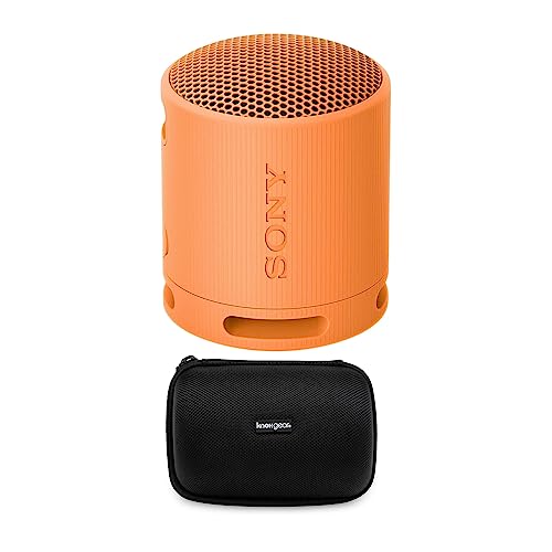 Sony SRS-XB100 Wireless Bluetooth Portable Travel Speaker Bundle (Orange) | Travel case, Strap, (2 items) - color: Orange