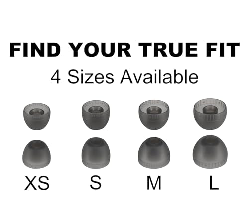 Replacement Ear Tips for Sony WF-C500 / WF-C510 / WF-C710N /WF-C700N | Soft Silicone Eartips with Portable Storage Box (4 Pairs, Black, L/M/S/XS) - size: L/M/S/XS