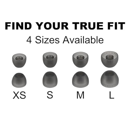 Replacement Ear Tips for Sony WF-C500 / WF-C510 / WF-C710N /WF-C700N | Soft Silicone Eartips with Portable Storage Box (4 Pairs, Black, L/M/S/XS) - size: L/M/S/XS