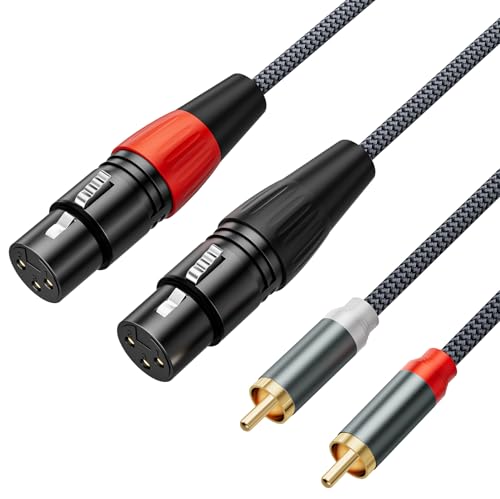 Dual XLR Female to Dual RCA Male HiFi Audio Cable, 3.3FT - size: 3.3FT