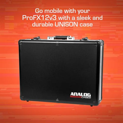 ANALOG CASES Mackie ProFX12v3 Case - Ultra-Lightweight UNISON Hard Case | Ultra-Lightweight and Durable Aluminum Case, Die-Cut Foam Padded Interior With Cable Storage Space, Comfortable Padded Handle