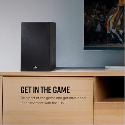 Polk Audio T15 100 Watt Home Theater Bookshelf Speakers, Black, 1 Pair - style: Bookshelf Speaker