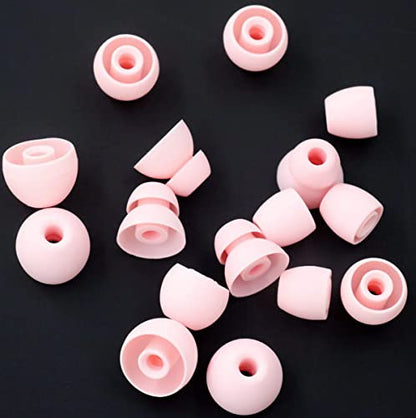 8 Pairs Powerbeats Pro Ear Tips Buds, 4 Size Replacement Soft Flexible Fit in Case Noise Reduce Silicone Rubber Gel Earbuds Eartips Wing Skin Compatible with Beats Flex/BeatsX - Cloud Pink