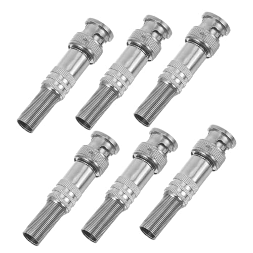 6pcs Bnc Male Crimp Connectors Zinc Alloy Plug Adapter Set