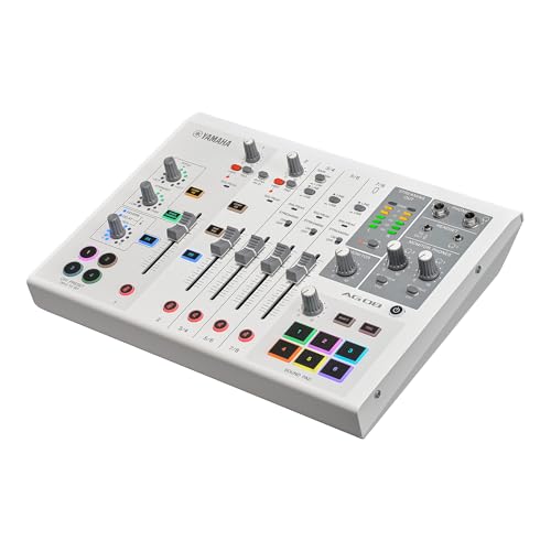 Yamaha AG08 White 8-Channel USB-C Audio Interface and Live Streaming Mixer | with DSP Effects, Cubase AI & WaveLab Cast - color: White, style: AG08