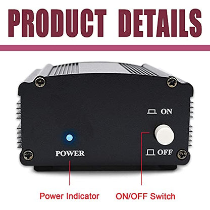 Fotoconic 1-Channel 48V Phantom Power Supply with Adapter, Bonus+XLR 3 Pin Microphone Cable for Any Condenser Microphone Music Recording Equipment