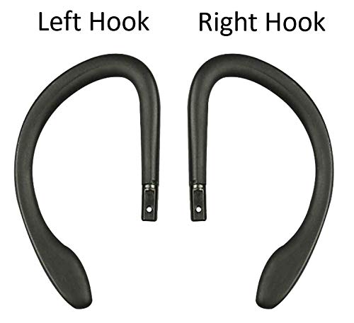 For PowerBeats 3 Ear Hook Loop Clip Silicone Replacement Repair Part Left and Right Fit Dre Power Beats 3 Wireless Headset Headphone + Tool (Black)