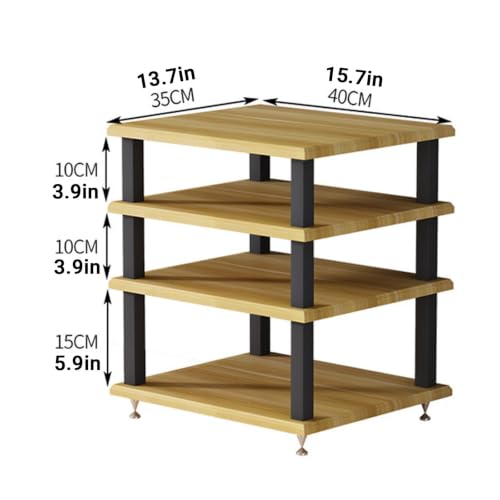 Desktop Hi-Fi Audio Rack, Multi-Tier Stereo Component Shelf for Amplifier(Teak,4-Layer) - color: Teak, size: 4-layer