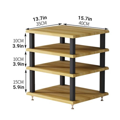 Desktop Hi-Fi Audio Rack, Multi-Tier Stereo Component Shelf for Amplifier(Teak,4-Layer) - color: Teak, size: 4-layer