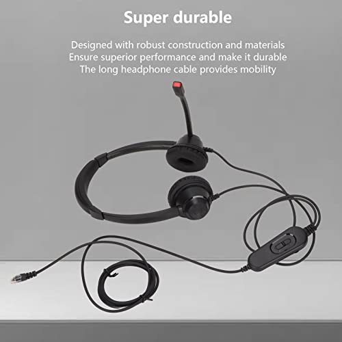 H390D - RJ9 - MVA Dual Ear Wired Telephone Headset, Noise Canceling Office Headset with RJ9 Plug, Lightweight Comfortable Business Calling Headset for Call Center and Home Office U