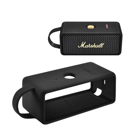 Silicone Case for Marshall EMBERTON III Portable Bluetooth Speaker,Soft Silicone Protective Case Compatible with Marshall EMBERTON III Portable Bluetooth Speaker (Black) - color: Black
