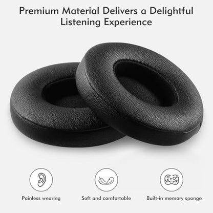 Beats Solo 2 & 3 Earpad Replacement | Beats Replacement Ear Cushions Made of Protein Leather And Memory Foam, Soft and Durable Beats Replacement Ear Pads