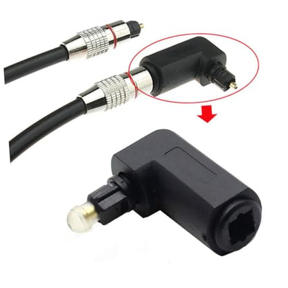 KICHOUSE 5pcs Bend Fiber Optic Adapter Right Angle Audio Connector Plated PVC Shell