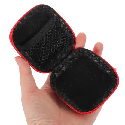 PRETYZOOM Portable Earbud Case Holder Eva Pouch Red Travel Electronic Organizer Bag for Earbuds Cable Storage Compatible and Accessories