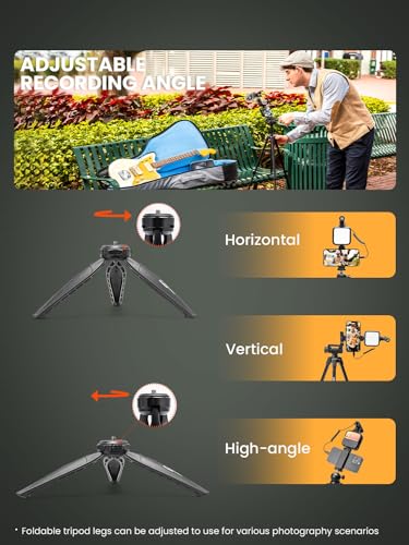 Content Creator Essentials w/Camera Tripod,Light & Mic Vlog K4 | Vlogging Kit for iPhone & Android,w/ Shotgun Microphone,59" Camera Mount Tripod,LED Light,Ball Head Mount for Video Recording - size: VLOGK4(Shotgun Mic)
