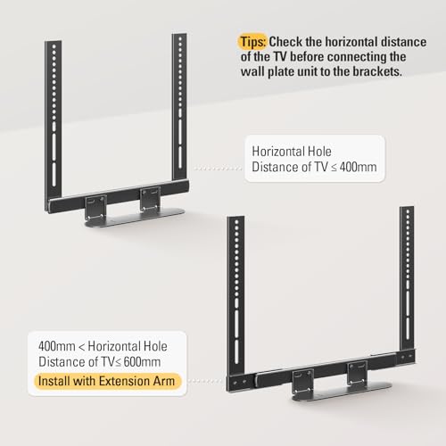 Mounting Dream Soundbar Mount with Easy Access Design for SONOS Beam, SoundBar Bracket with Sliding Block Fits TV up to VESA 600x400mm, Compatible with The Beam Constructed of Duty Aluminum Profile - size: Soundbar Mount for Sonos Beam