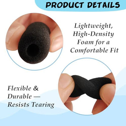 AKSONMN 18 Pack Mini Foam Windscreen for Headset Microphone - High Density Mic Covers for Protection of Lavalier Microphones