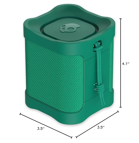 Skullcandy Terrain Mini Wireless Bluetooth Speaker - IPX7 Waterproof Portable Speaker with Dual Custom Passive Radiators, 14 Hour Battery, Nylon Wrist Wrap, & True Wireless Stereo (Green)