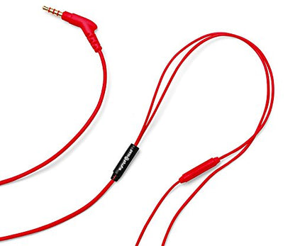 Symphonized ALN Premium Genuine Wood in-Ear Noise-isolating Headphones, Earbuds, Earphones with Mic (Red) - color: Red