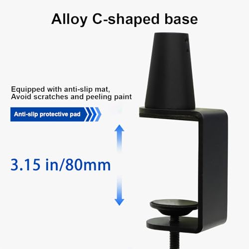 Microphone Boom Arm Low Adjustable Stick Microphone Arm Stand with Desk Mount Clamp Screw Adapter Cable Management Metal Mic Boom Arm for Podcast Streaming Gaming Studio