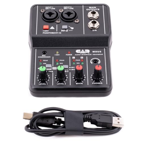 CAD Audio MXU2 2‑Channel USB Audio Mixer with XLR Combo Inputs - style: MXU2 2-Channel Mixer