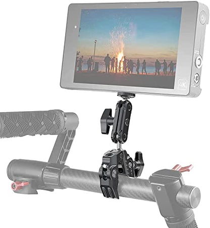 ULANZI Super Clamp Camera Clamp Mount Monitor 360° Ballhead Magic Arm Double Ball Head Adapter with 1/4"-20 & 3/8"-16 Thread for Canon Nikon DSLR Camera/Gopro/LED Lights/Ronin-M/Ronin MX/Freefly MOVI | Ball Head Adapter with 1/4"-20 & 3/8"-16 Thread for C