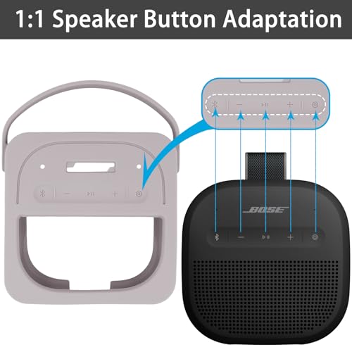 for Bose New SoundLink Micro 2nd Gen Portable Speaker Silicone Case, White | 1:1 Molded Fit, Shock Absorption, Metal Carabiner, Flexible Carry Handle, Anti-Slip Texture, Elastic Recovery - color: White Case