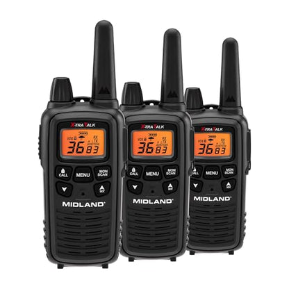 Midland LXT633VP3 FRS Walkie Talkies - Long Range 36-Channel Two-Way Radios, NOAA Weather Alerts (3-Pack, Black) - style: 3 Pack - Black