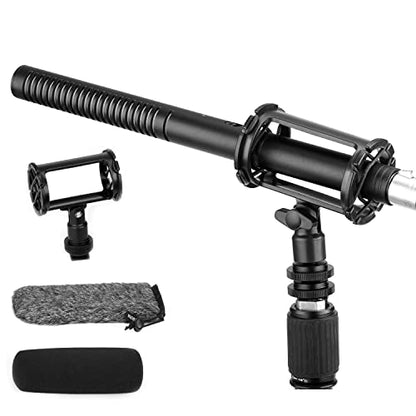 BOYA XLR Microphone BY-BM6060 Super-Cardioid Shotgun Condenser Microphone with 24 48V Phantom Power for Camera Film Interview ENG/EFP Outdoor Recording - size: BY-BM6060