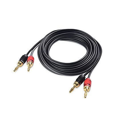 Cable Matters Heavy Duty 12 AWG Speaker Wire, 12ft, Black | Single OFC Speaker Cable with Banana Plugs - size: 12 Feet